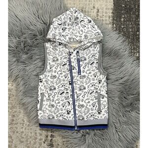 Kinderkind‎ Hooded Boys Printed Vest W/Asymmetrical Zip Size 6Y NWT